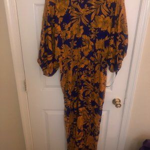 Blue and Orange Maxi Dress